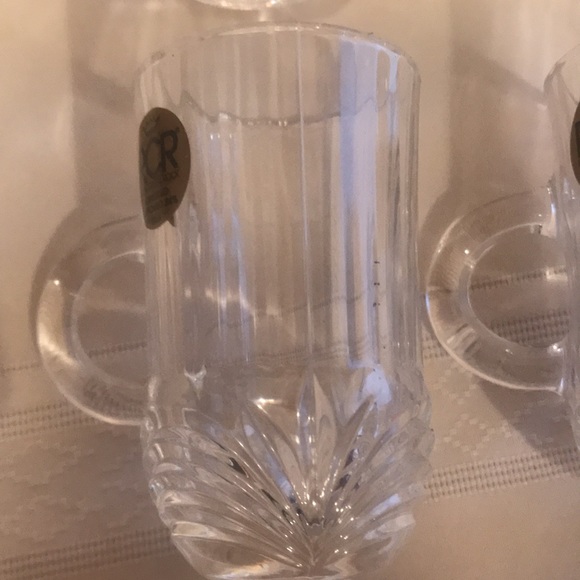 Aurea Italian crystal set with saucers BNWT - Picture 7 of 11